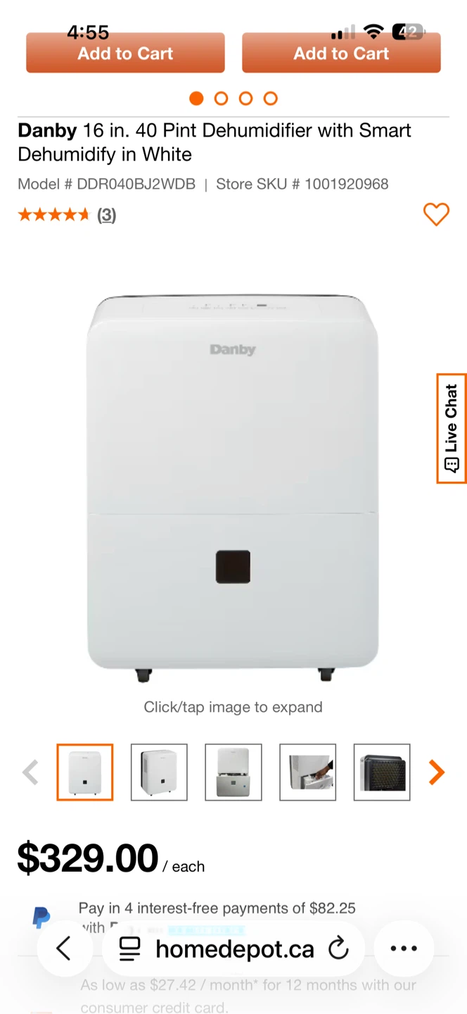 Danby 16 in. 40 Pint Dehumidifier - photo 5