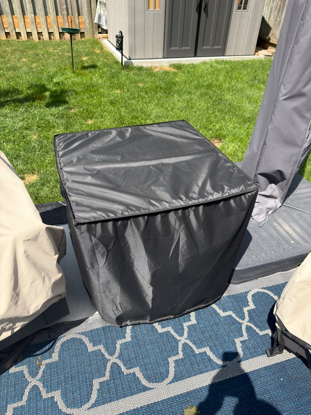 Square Fire Pit Table with Wood-Look Top - photo 2