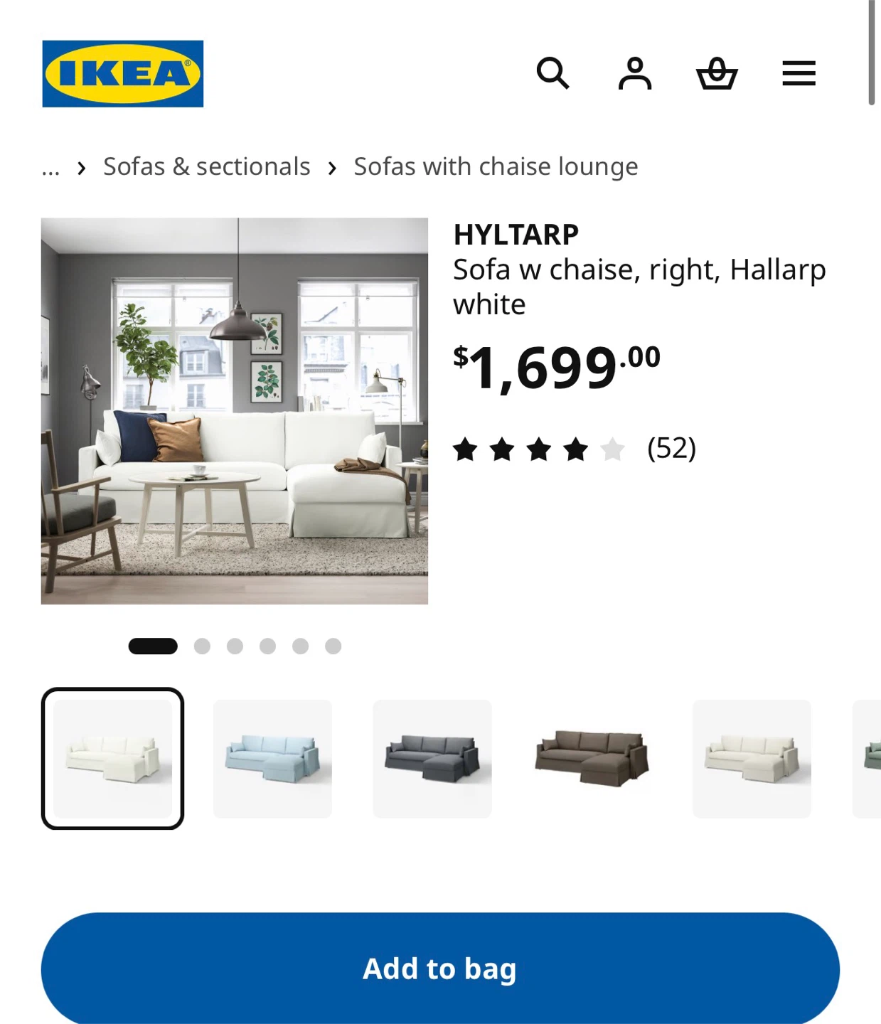White Sectional Sofa with Chaise - photo 2