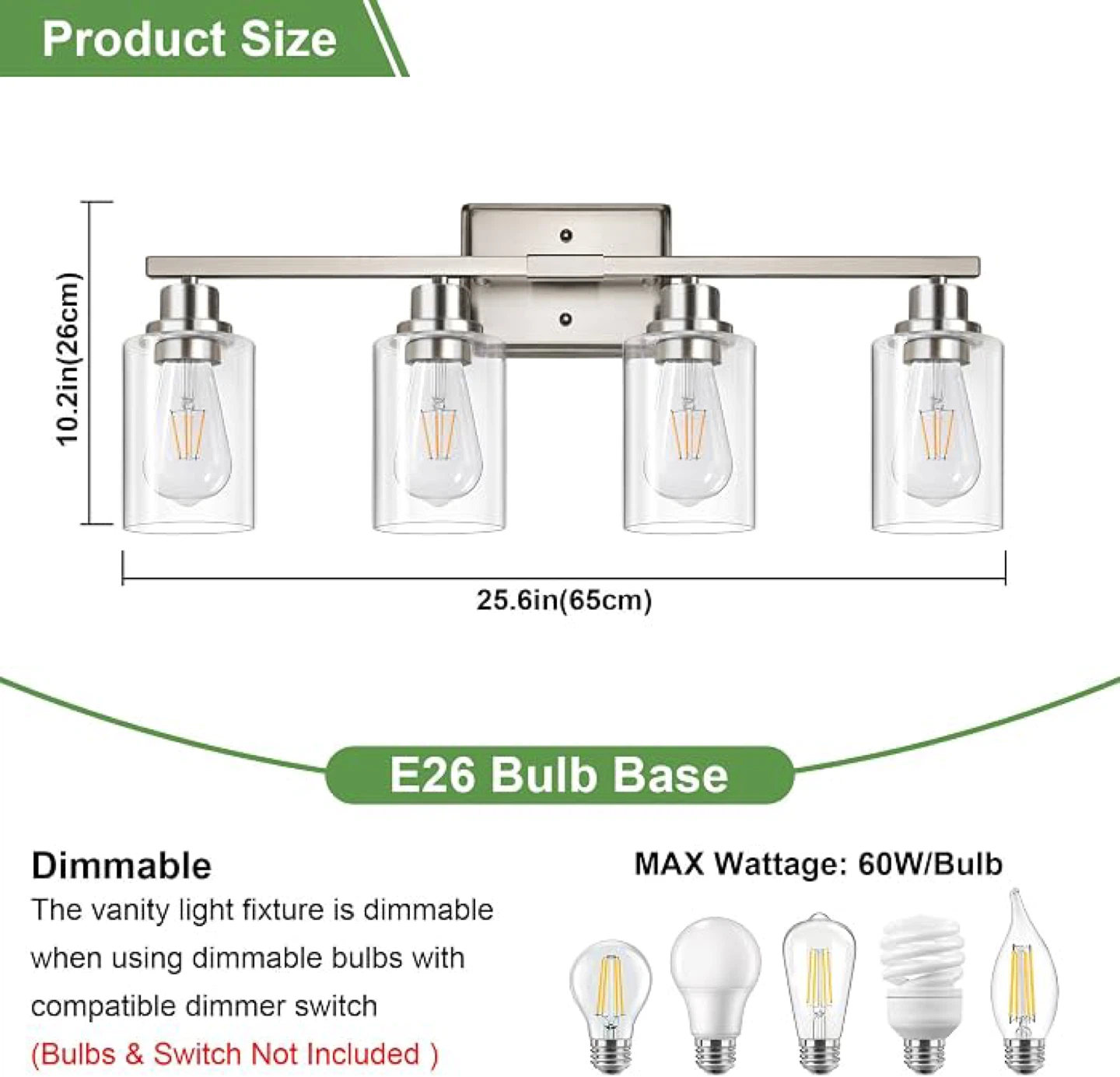 Unicozin 4-Light Bathroom Light Fixture BNIB - photo 2