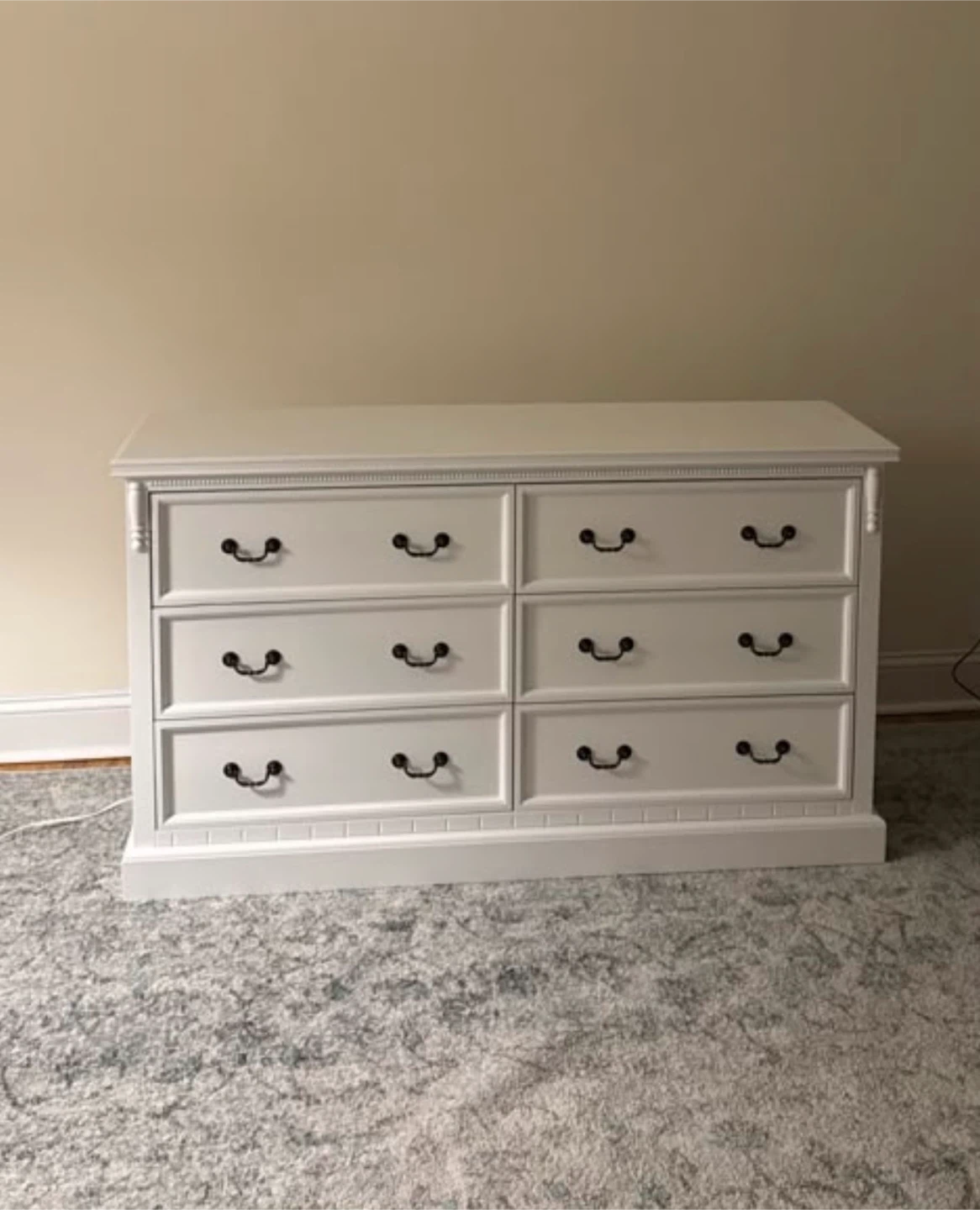 White Six-Drawer Dresser