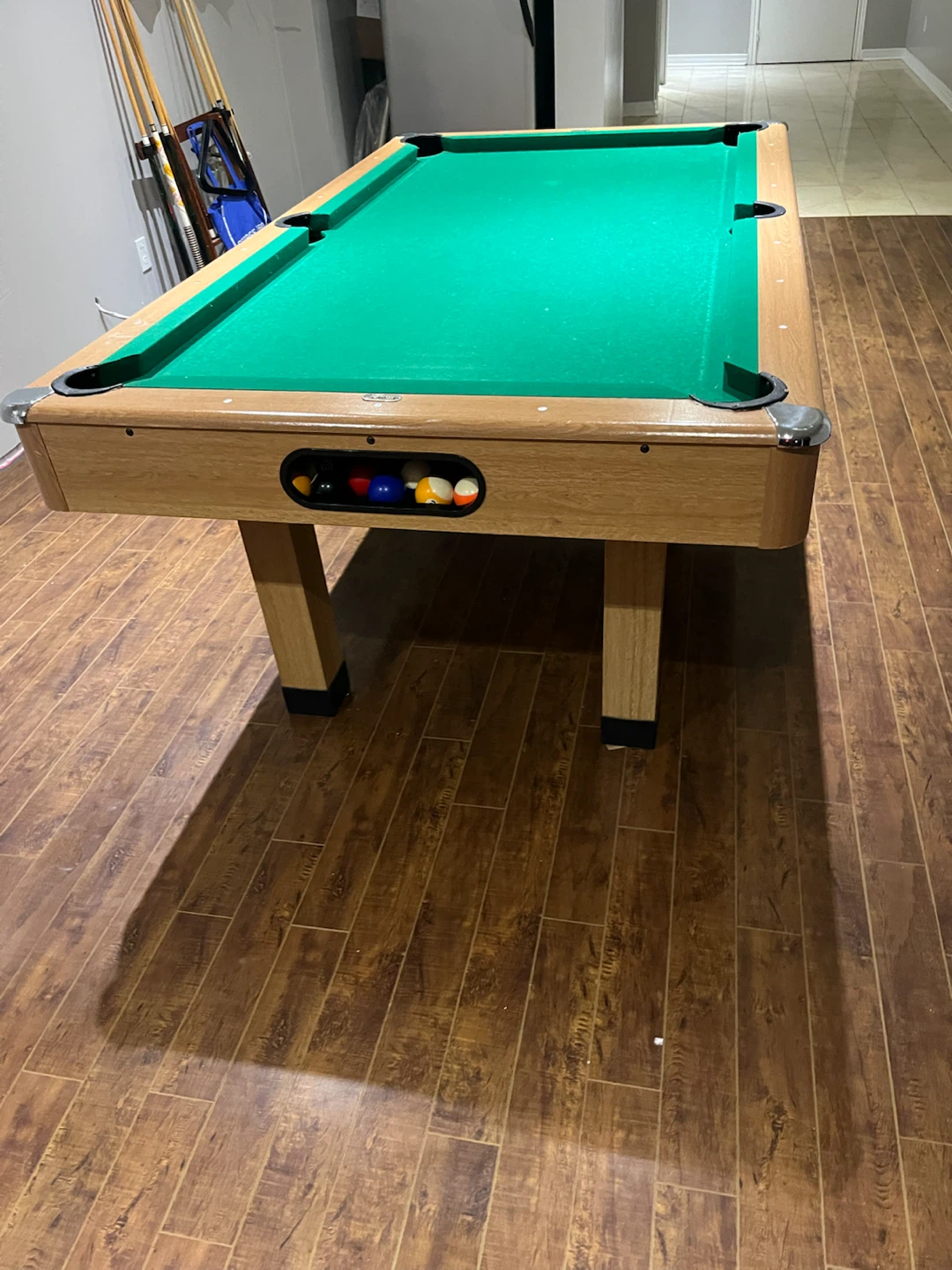 Pool Table with Cues and Balls