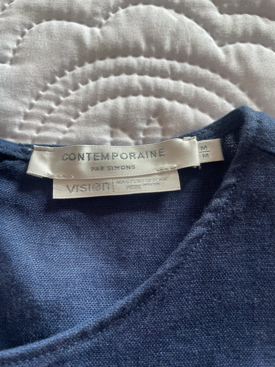 Simon’s Contemporaine Indigo Blue Linen Midi Dress - Size M - photo 3