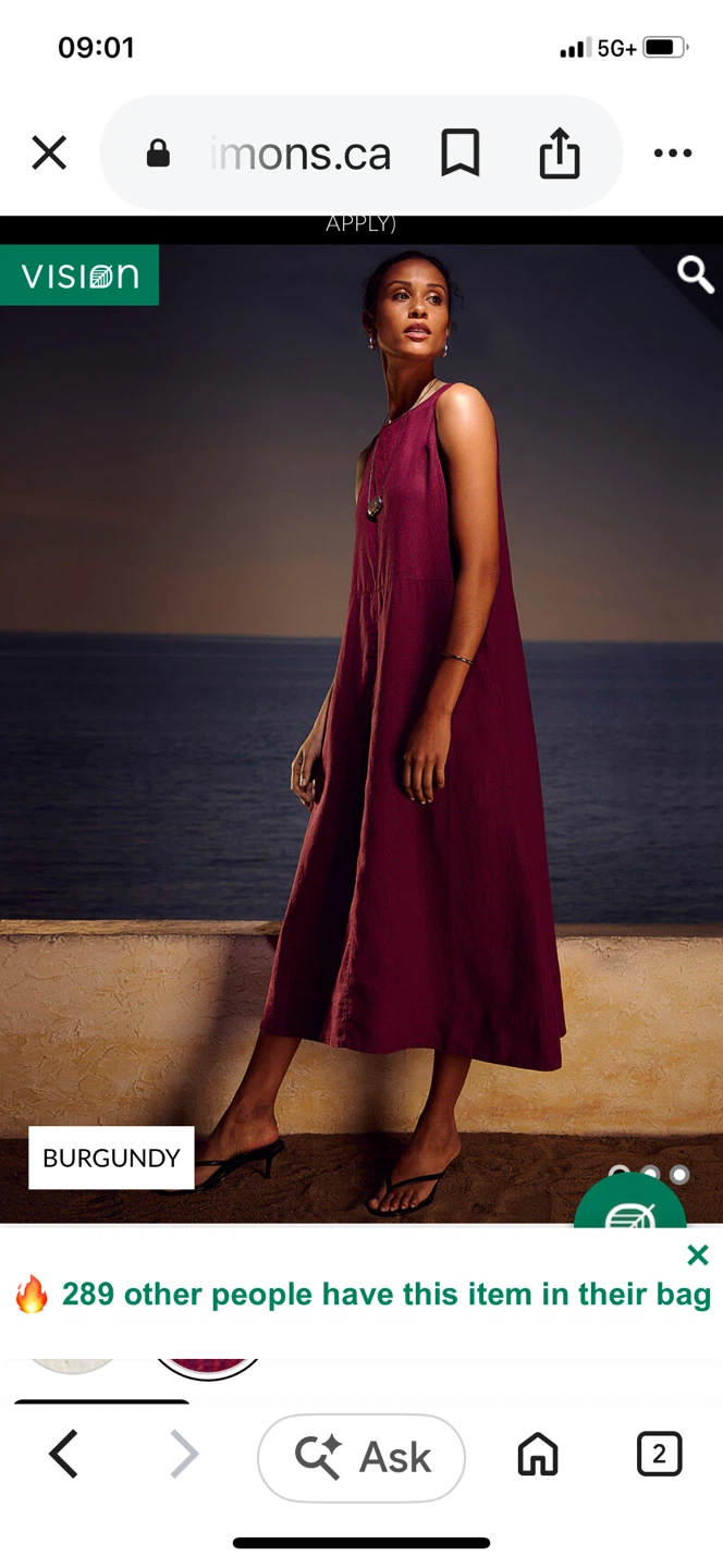 Simon’s Contemporaine Indigo Blue Linen Midi Dress - Size M - photo 5