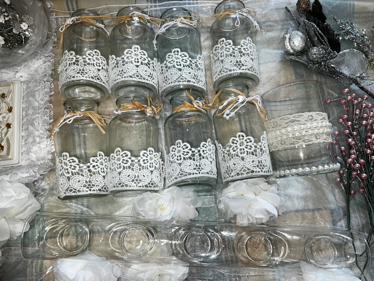 Wedding Decoration Assortment - Jars, Flowers, Cake Topper - photo 4