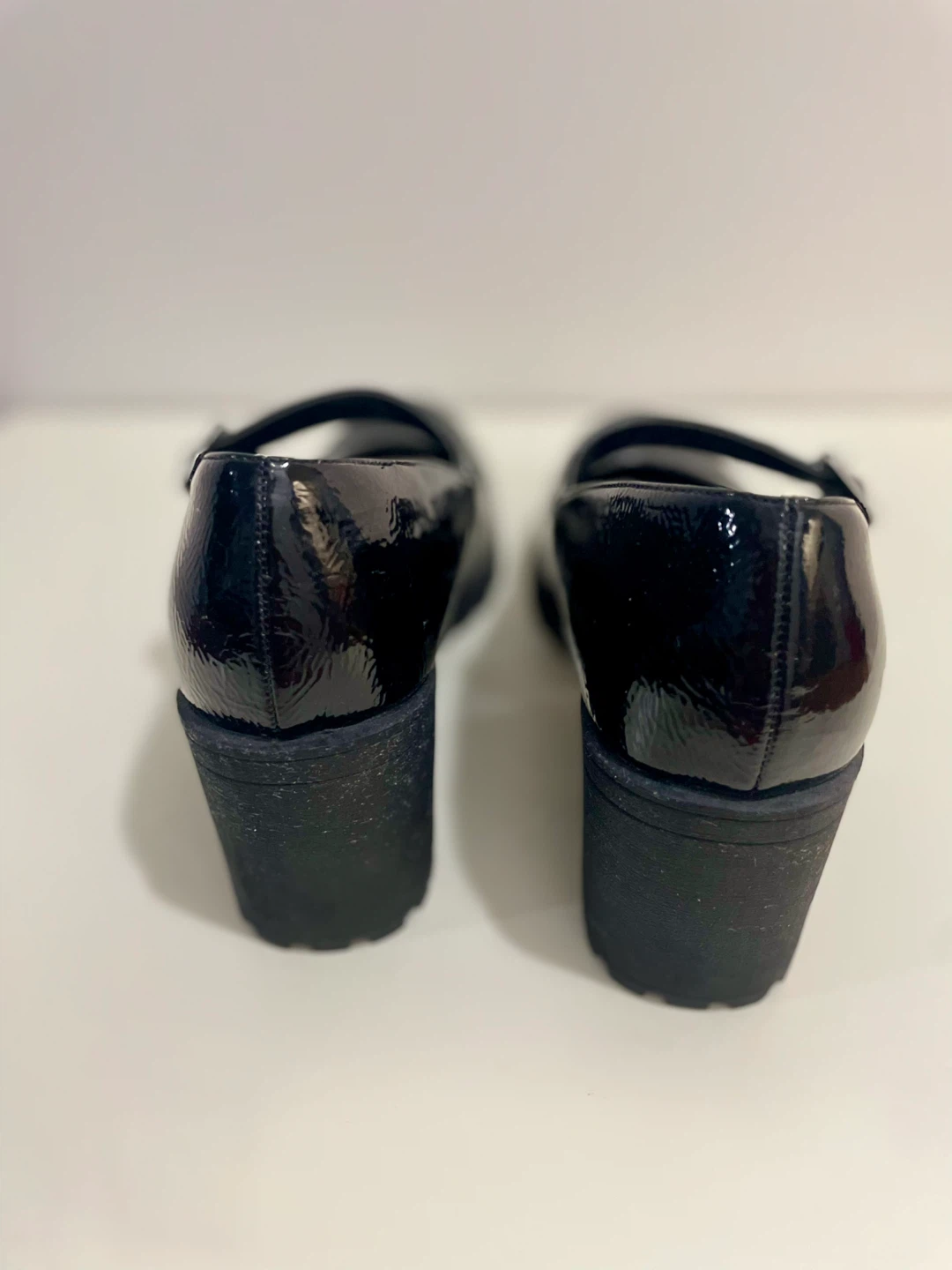 Dirty Laundry Black Patent Mary Jane Chunky Shoes Size 9. - photo 4