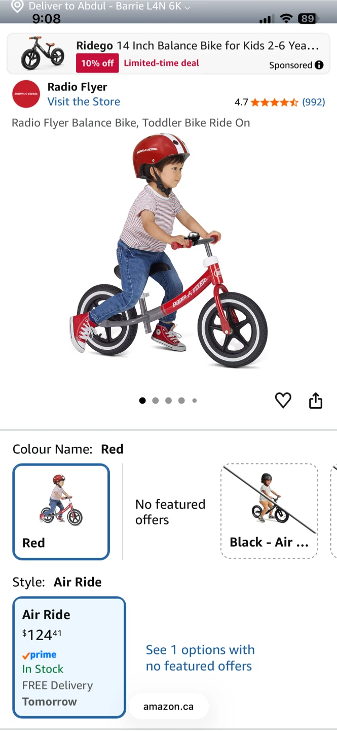 Kids Radio flyer balancing bike - photo 2