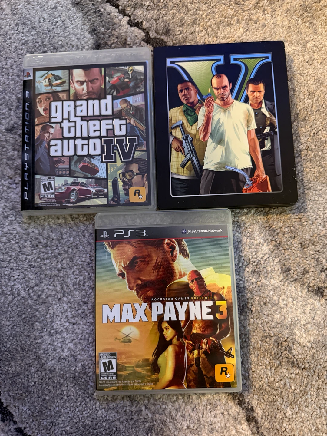 Grand Theft Auto IV, GTA V, Max Payne 3 - PS3