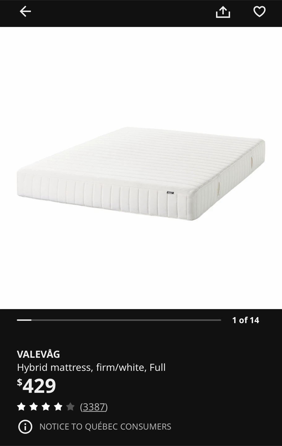 Moving sale IKEA Bed Frame and mattress - photo 3