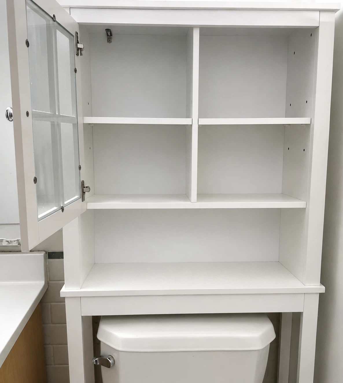 White Over-the-Toilet Storage Cabinet