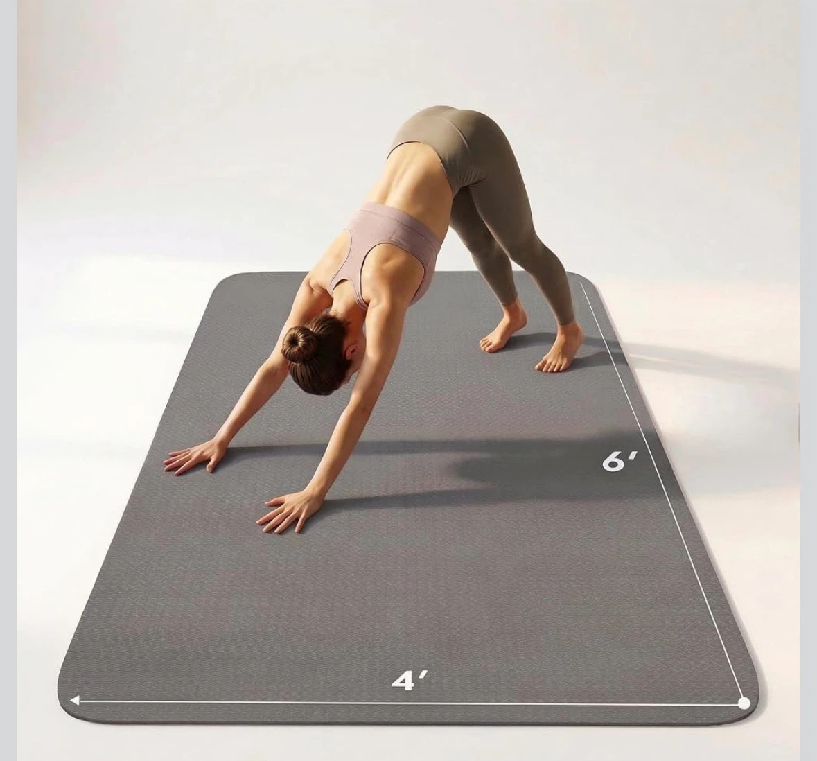 FrenzyBird Extra Large Yoga Mat - Grey