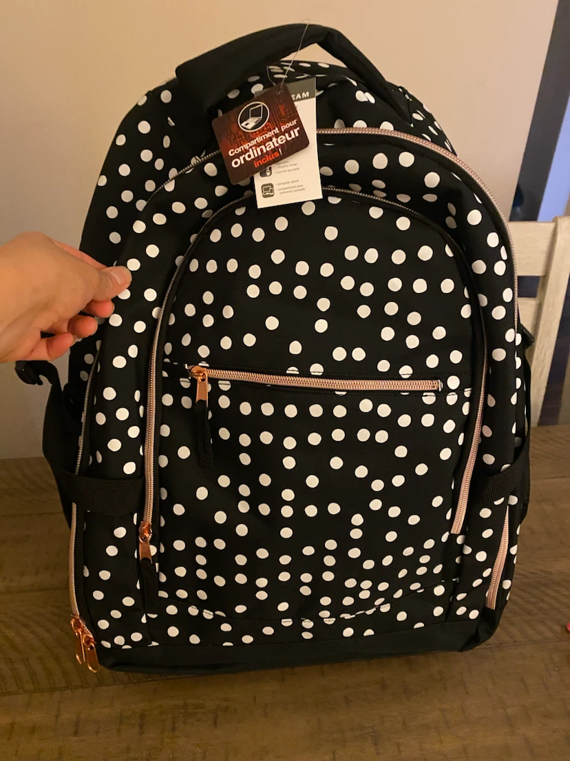 Black Polka Dot Backpack