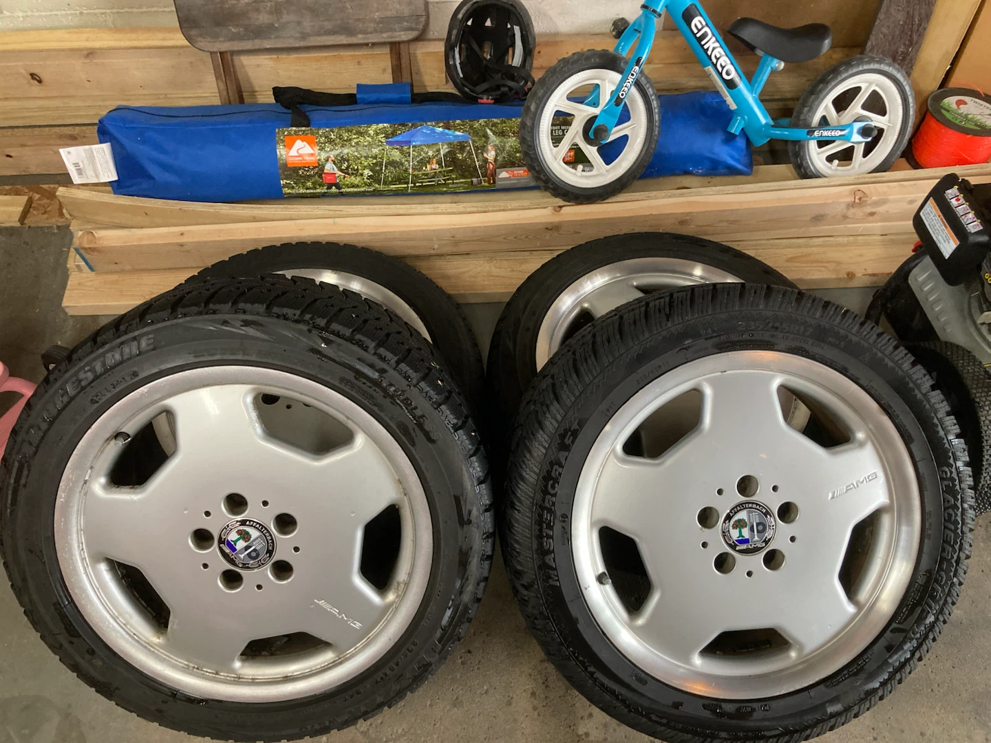AMG Mercedes Benz Wheels with Bridgestone Blizzak Tires