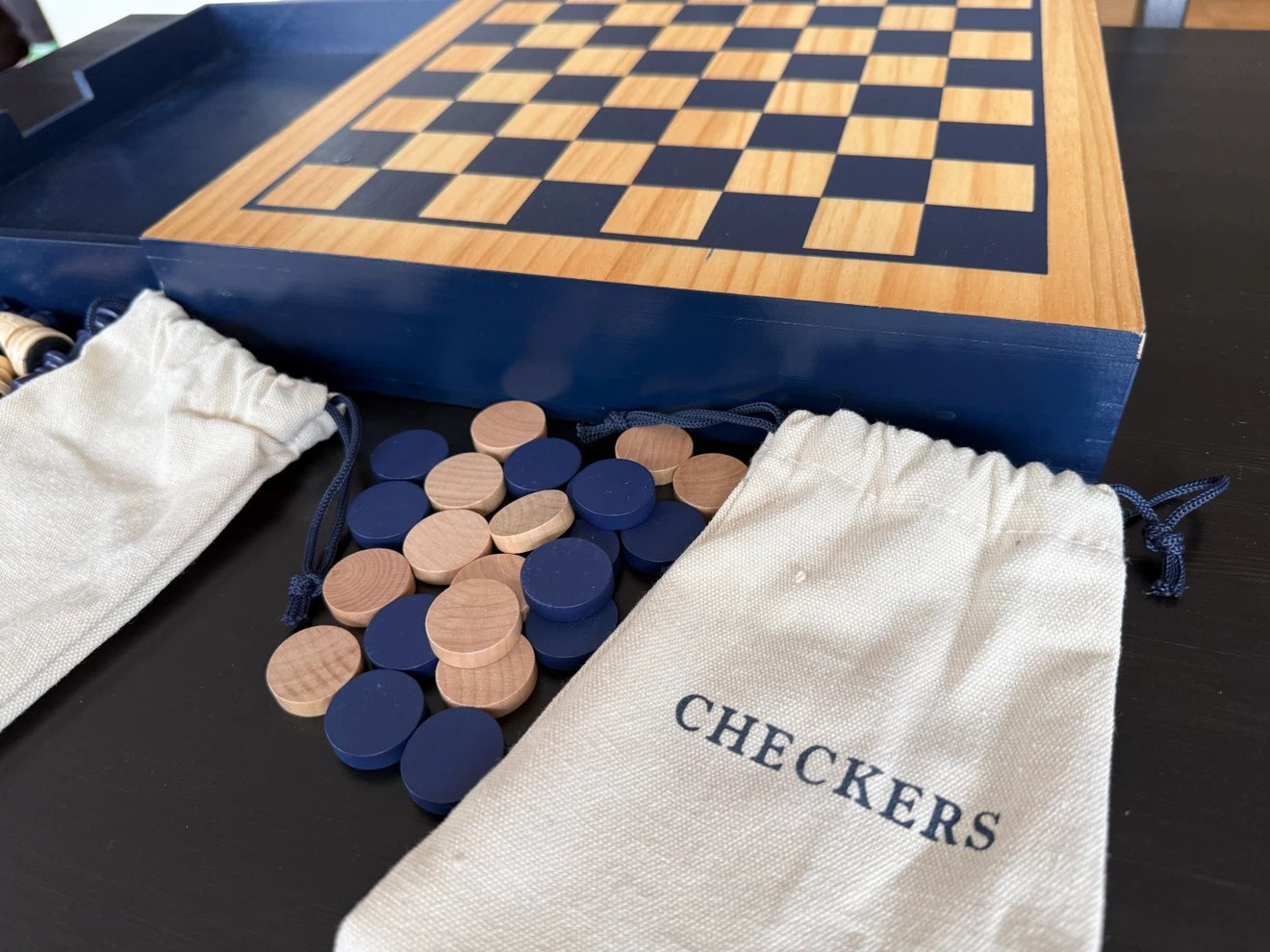 Wooden Chess & Checkers Board Game Set - photo 3