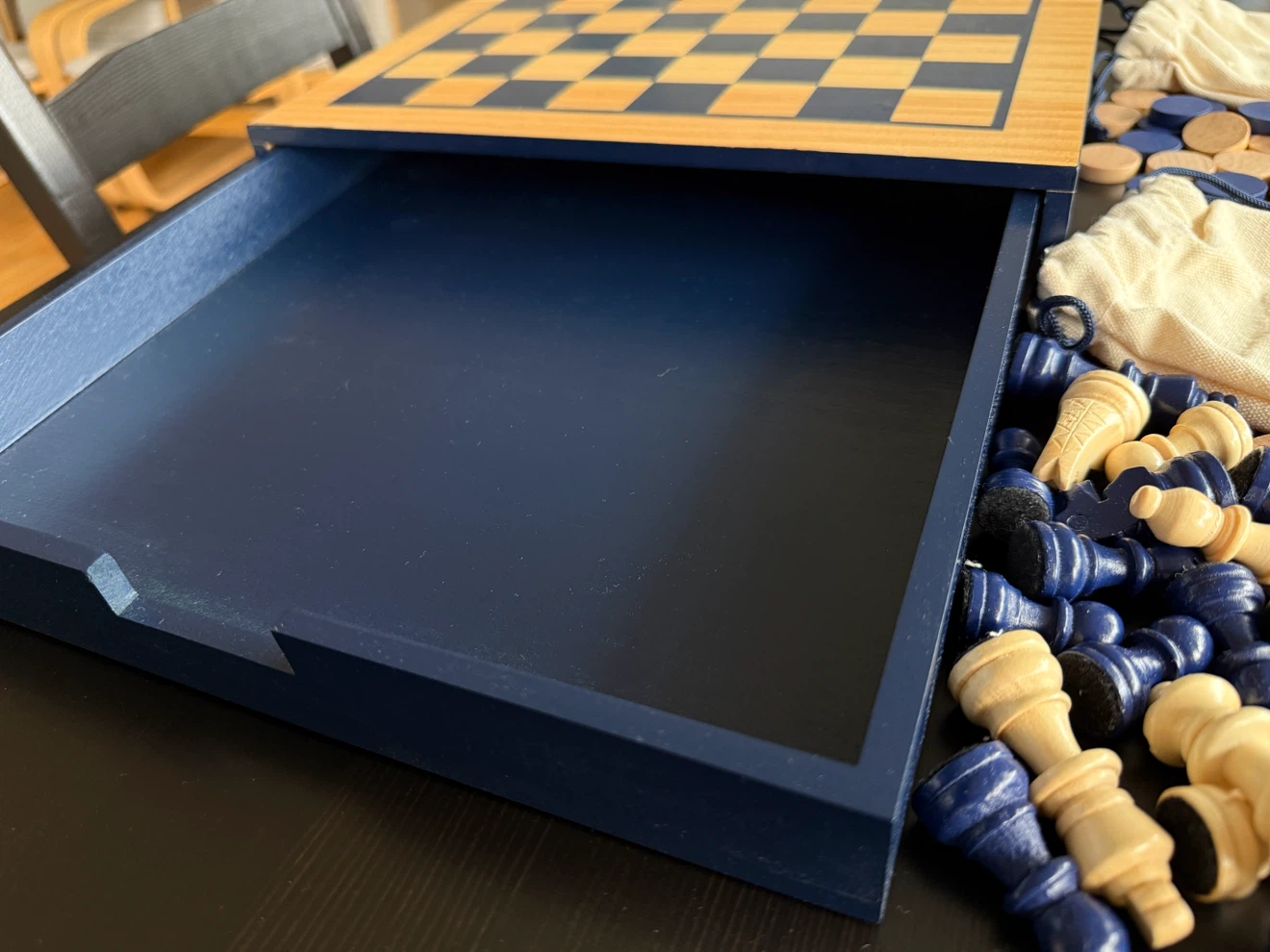 Wooden Chess & Checkers Board Game Set - photo 4