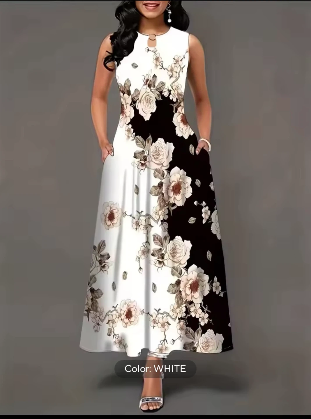 Women's Sleeveless Floral Maxi Dress