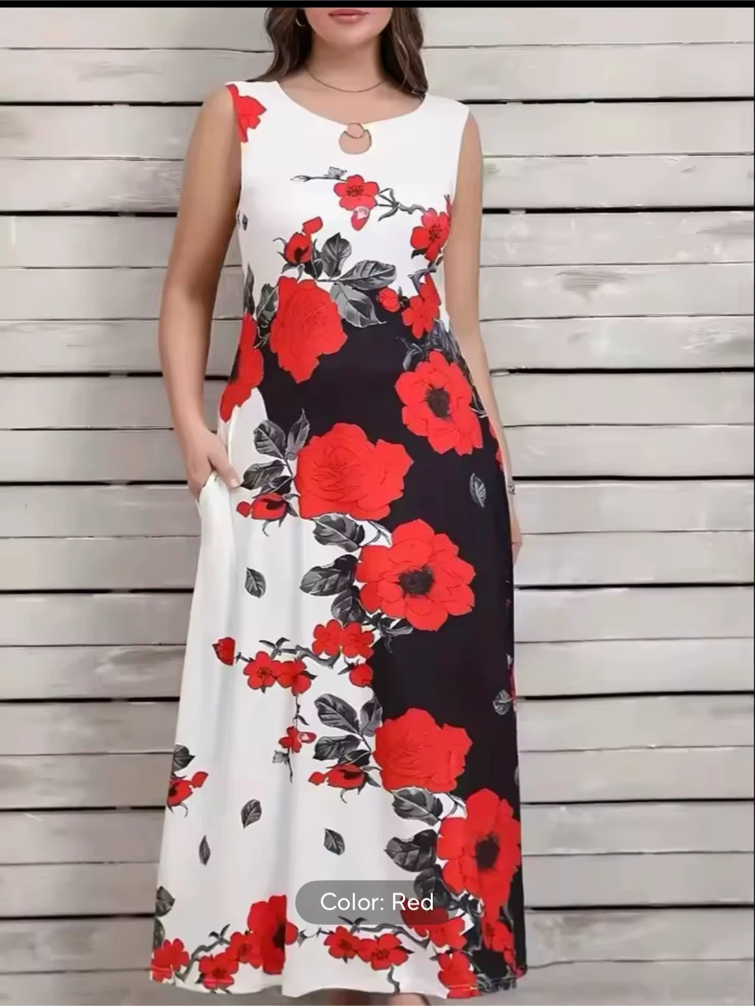 Women's Sleeveless Floral Maxi Dress - photo 2