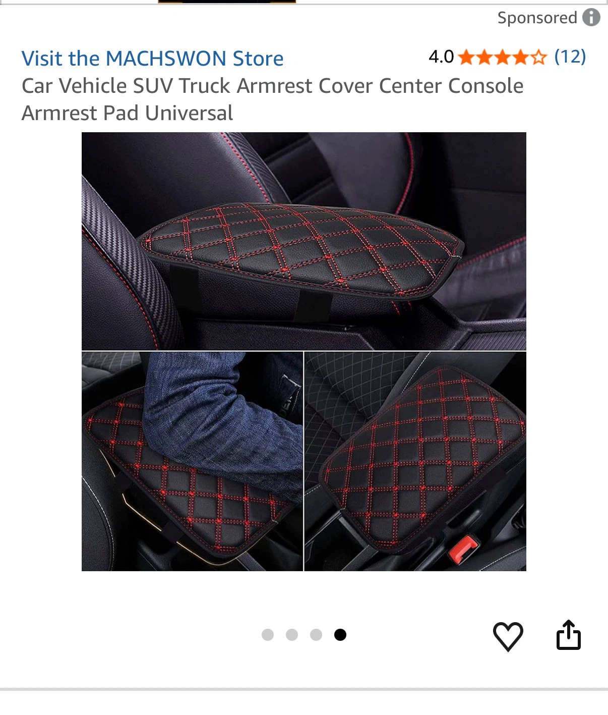 Universal Car Armrest Cover Pad Black - photo 3