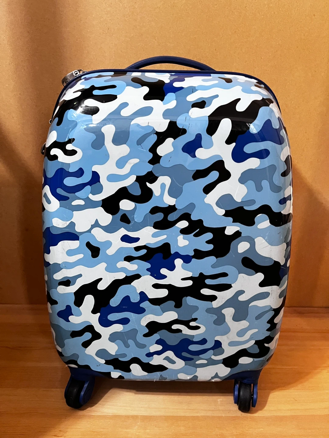 Kids Blue Camouflage Hardside Carry-On Luggage