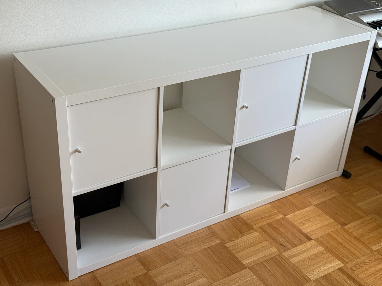 IKEA KALLAX 2x4 Shelf + 4 Door Inserts