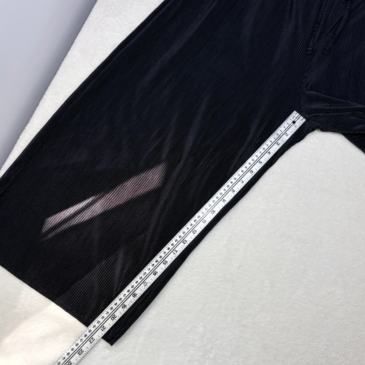 Lily Morgan Black Plisse Pleated Wide Leg Cropped Pants Size 1X - photo 5