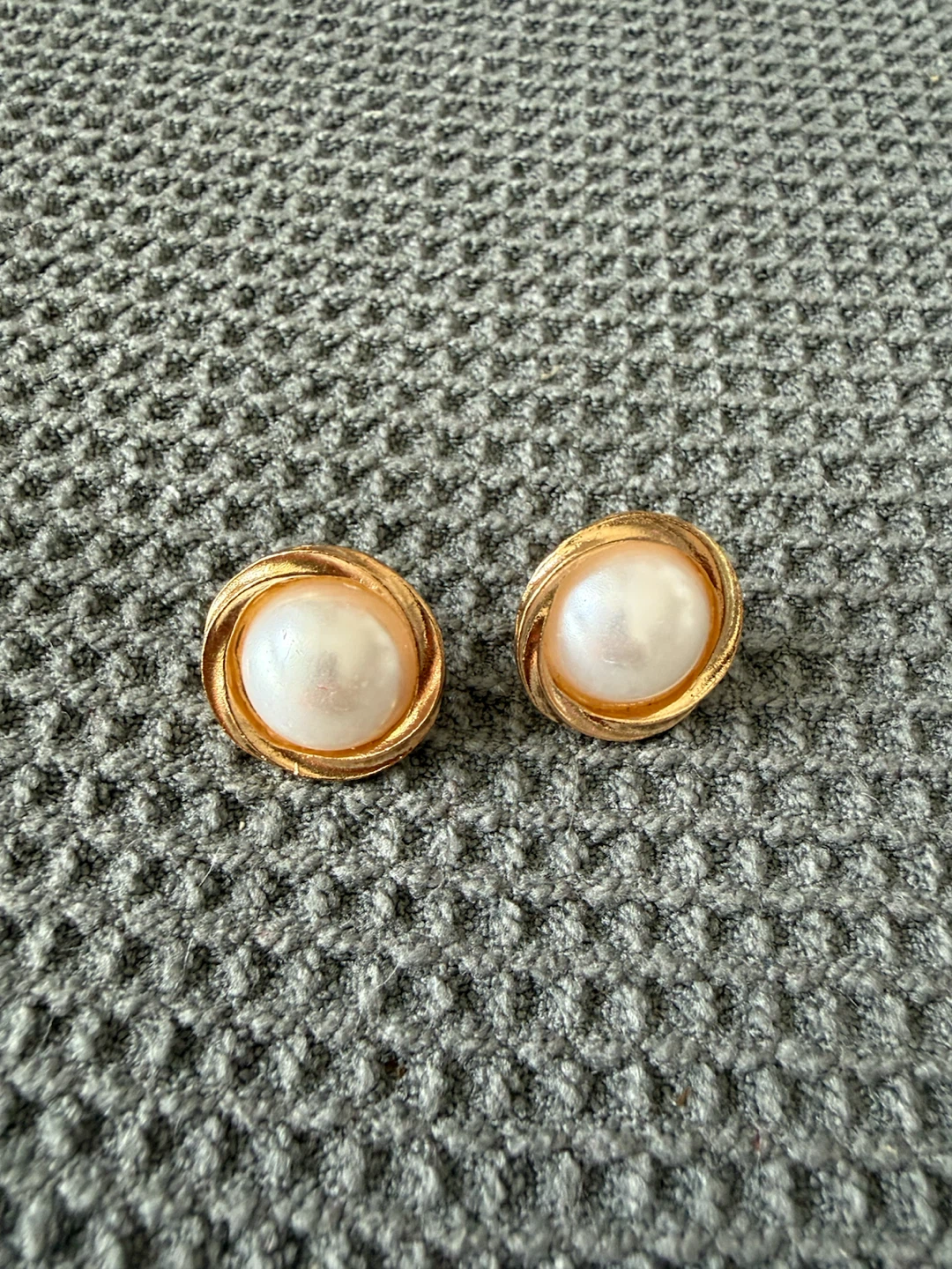 Classic Pearl Gold Stud Earrings