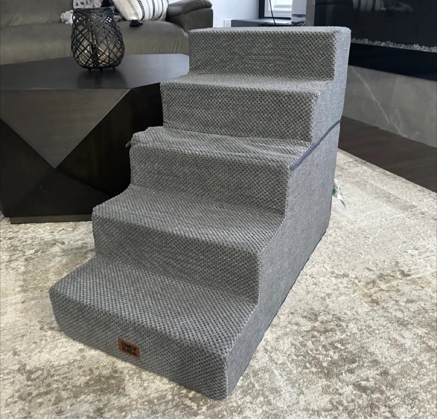 Eheyciga Dog Stairs For Small Dogs, 5-Step Dog Stairs