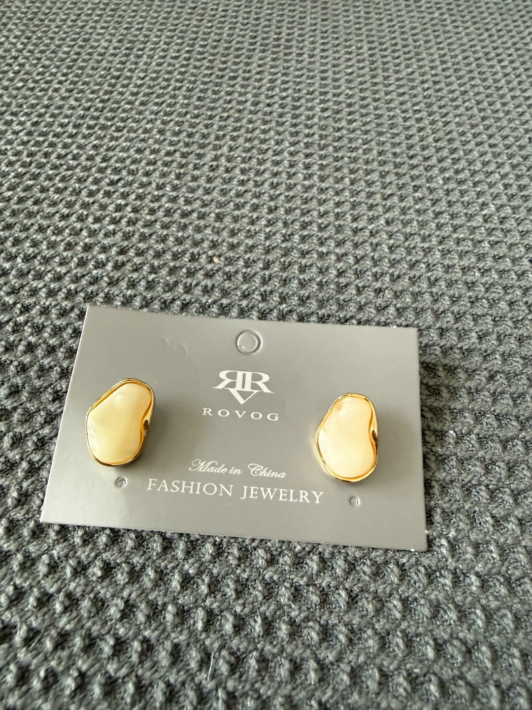 Minimalist Ivory & Gold Stud Earrings