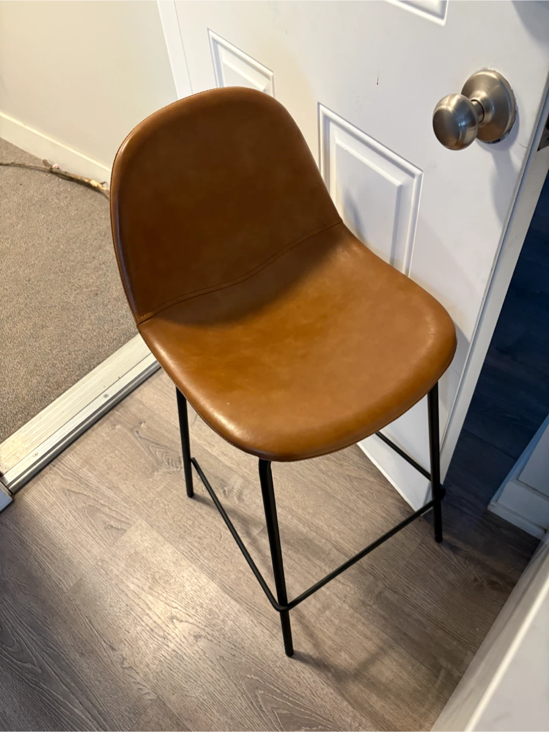 4 Brown Faux Leather Counter Stool - photo 2