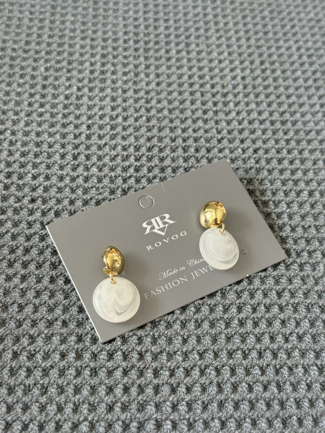 Marbled White Drop Earrings