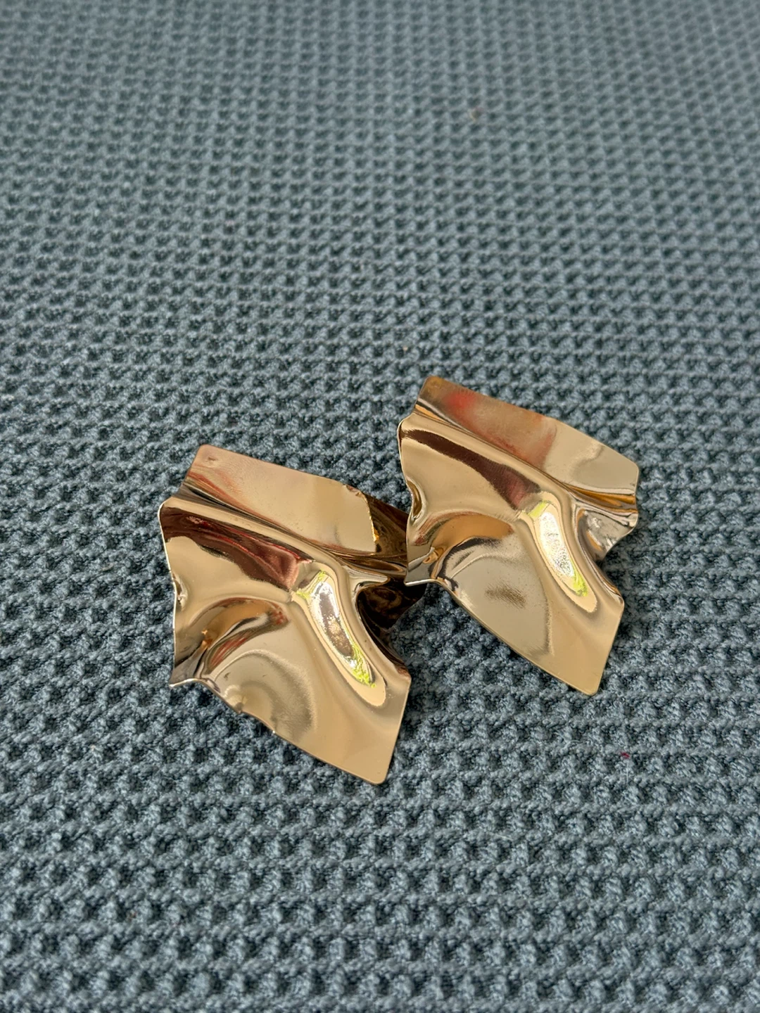 Abstract Gold Statement Stud Earrings