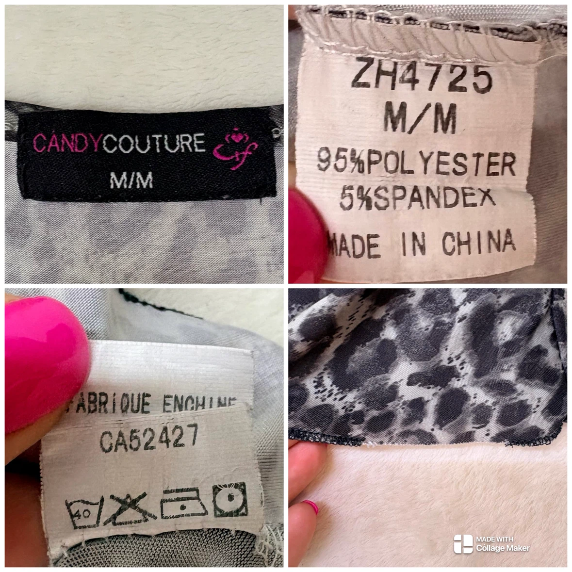 Candy Couture Y2K Animal Print Layered Tunic Tank Top Size M - photo 2