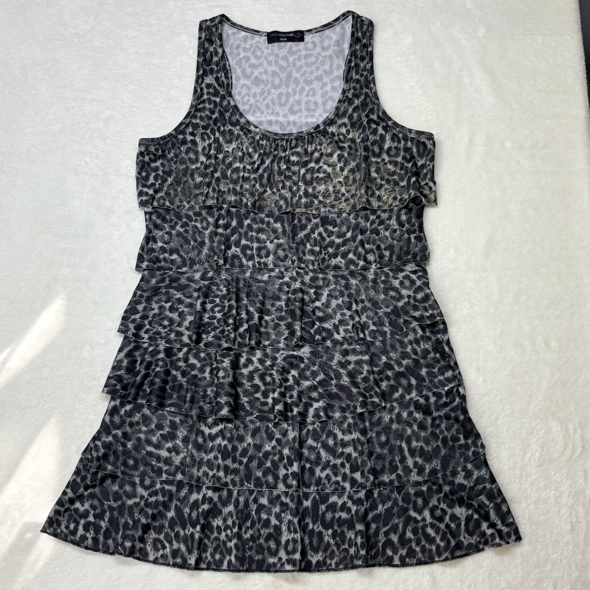 Candy Couture Y2K Animal Print Layered Tunic Tank Top Size M - photo 3