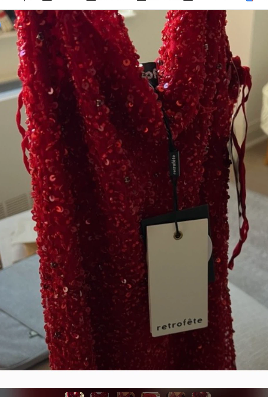 Retrofête Red Sequin Strappy Dress