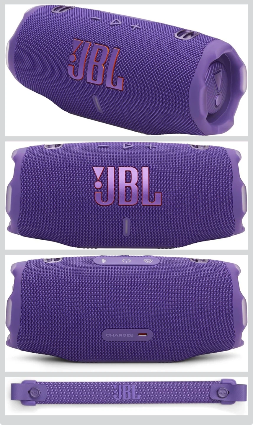 JBL Charge 6 Portable Waterproof Bluetooth Speaker - Purple - photo 3