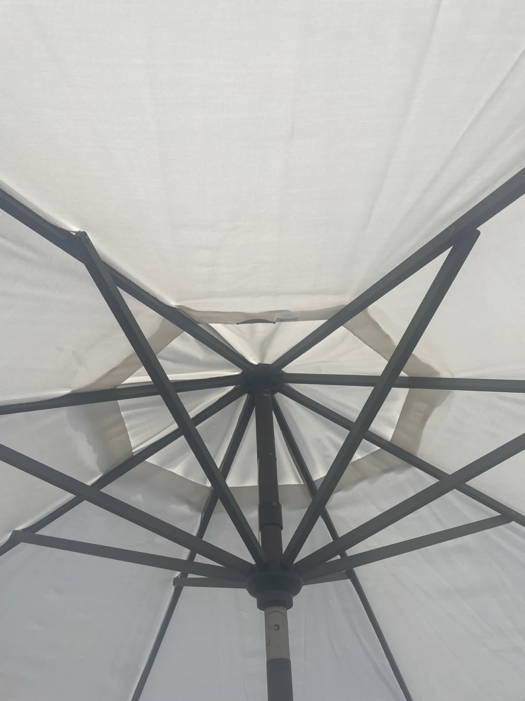 White Patio Umbrella with Base - photo 2