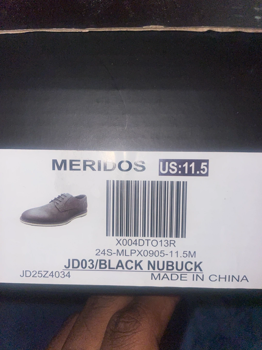 Meridos Men's Black Nubuck Dress Shoes