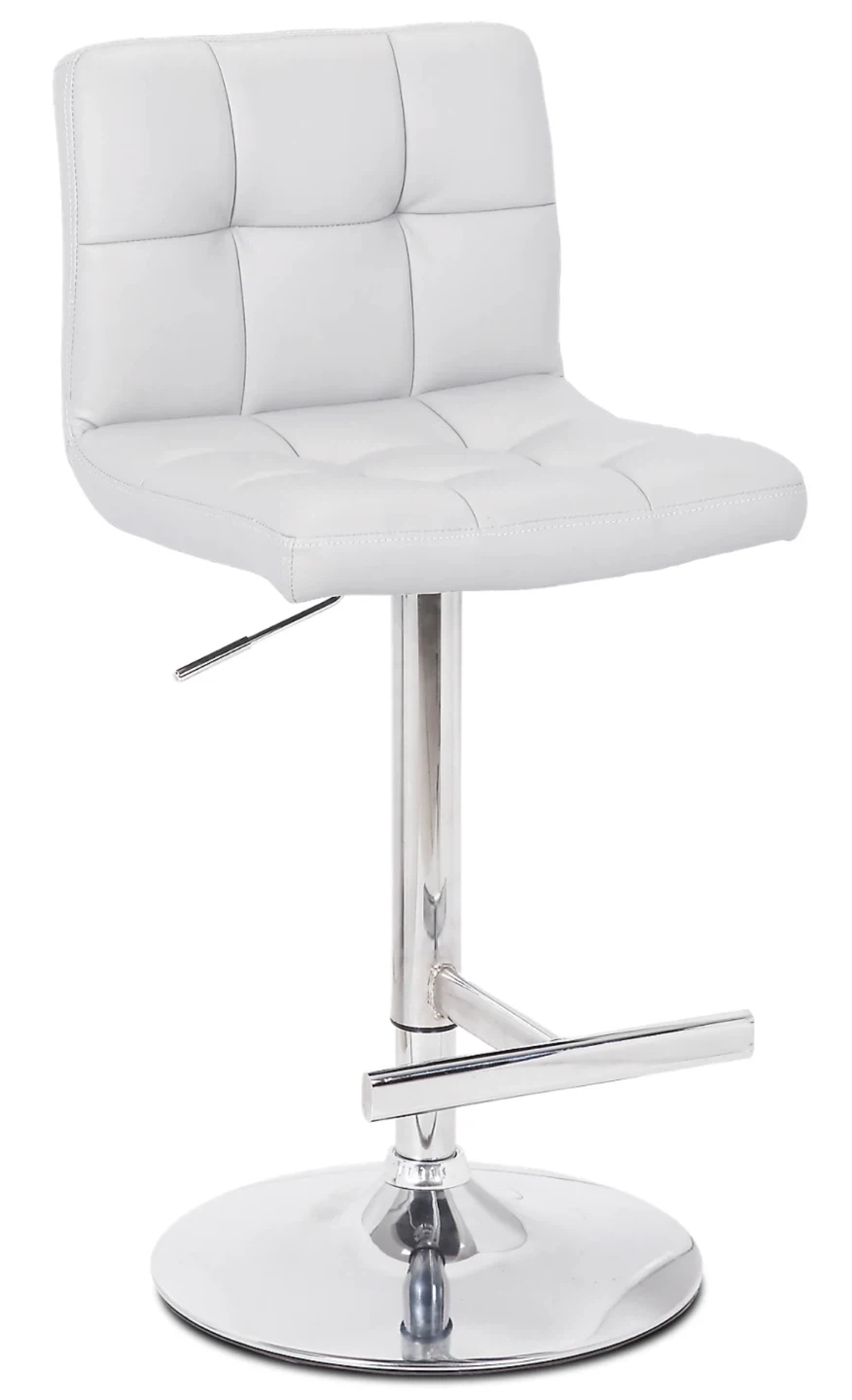 Cruz White Adjustable Bar Stool – Like New | 4 Available