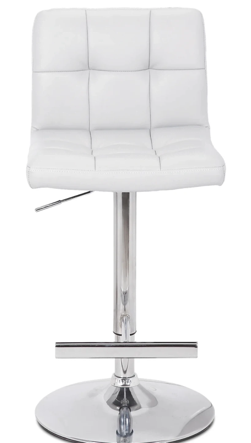 Cruz White Adjustable Bar Stool – Like New | 4 Available - photo 2