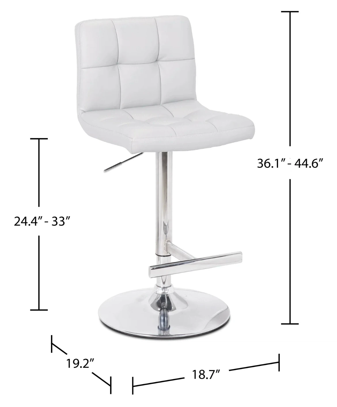 Cruz White Adjustable Bar Stool – Like New | 4 Available - photo 4