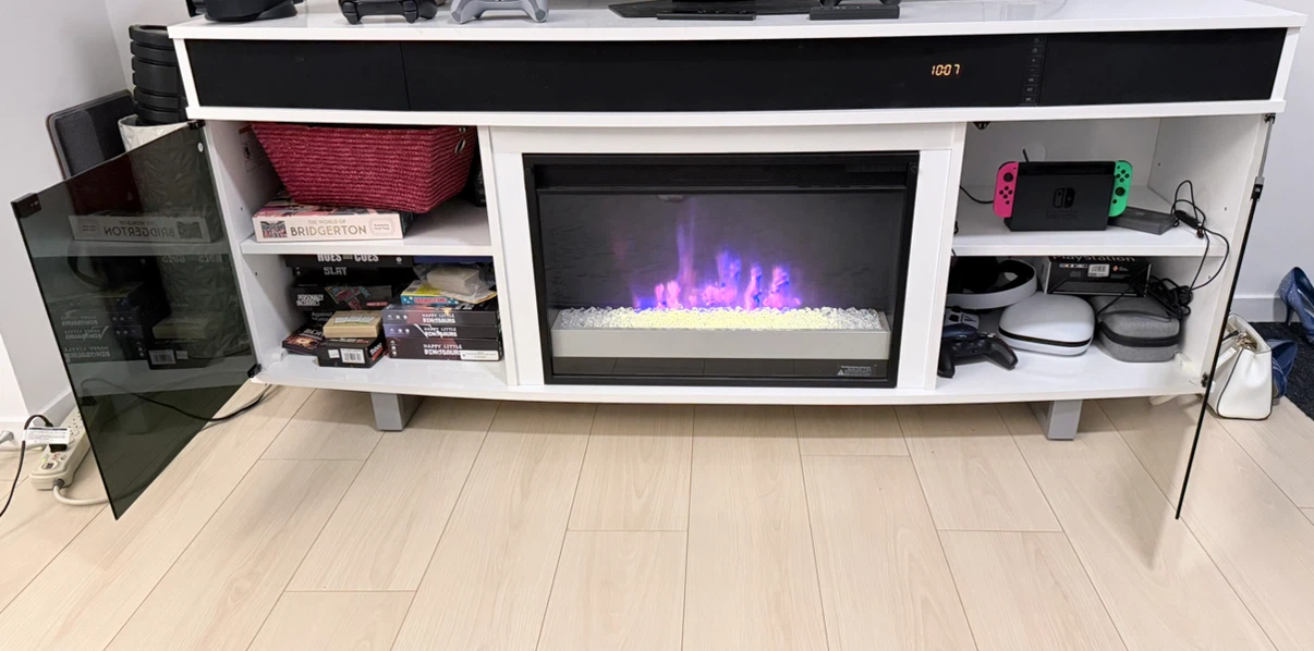 TV Stand With Electric Fireplace and Bluetooth Soundbar - photo 4