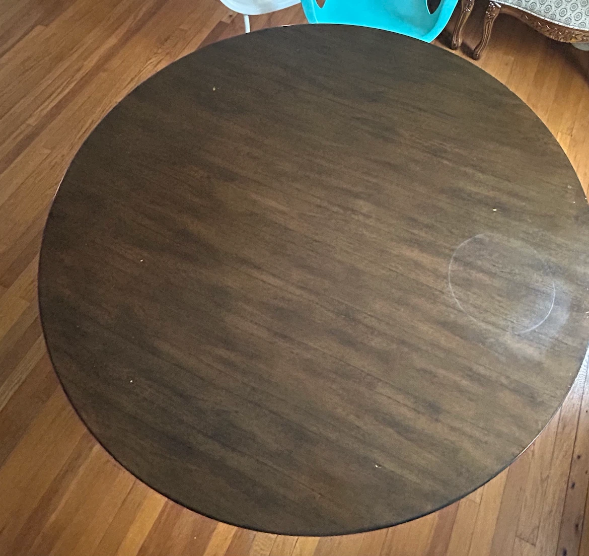 Dark Wood Round Dining Table