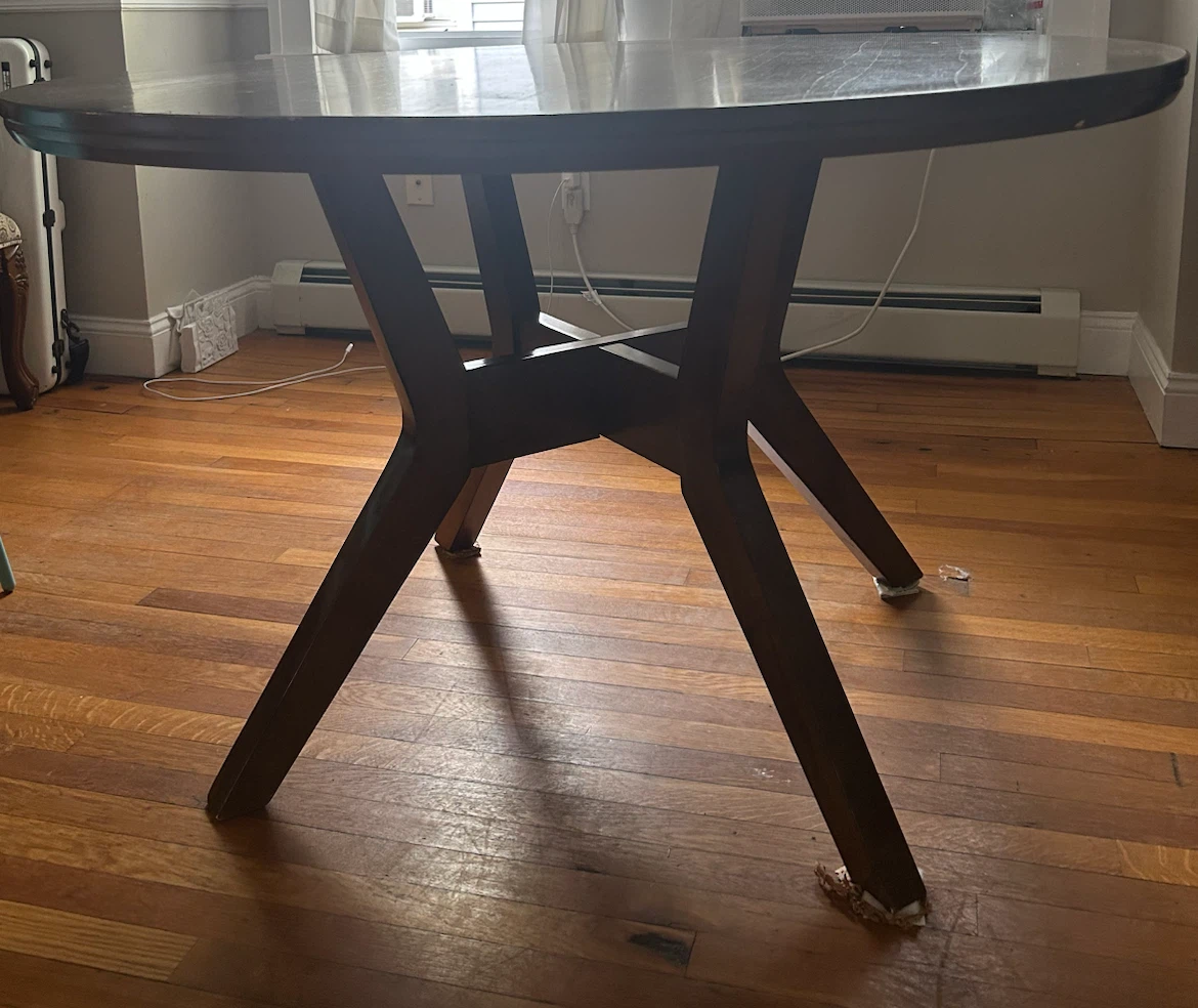 Dark Wood Round Dining Table - photo 2