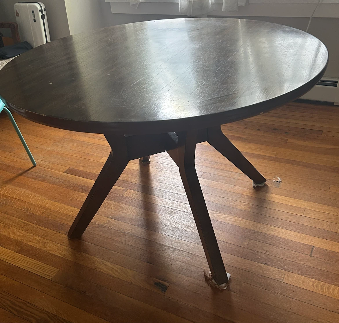 Dark Wood Round Dining Table - photo 3