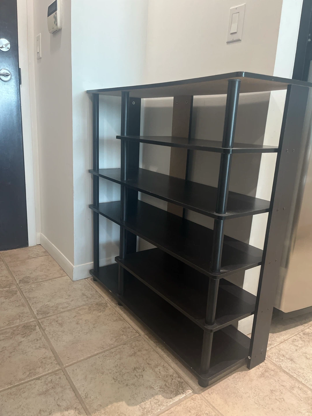 Black 5-Tier Open Shoe Rack