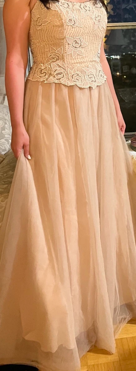 Beaded Tulle Formal Gown