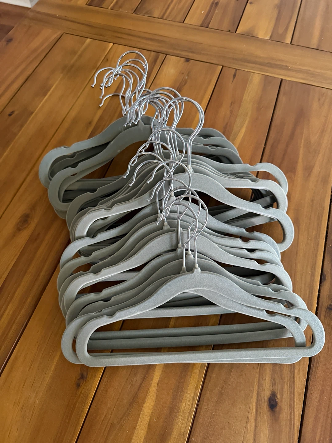 Set of 29 Gray Velvet Hangers for children’s clothing