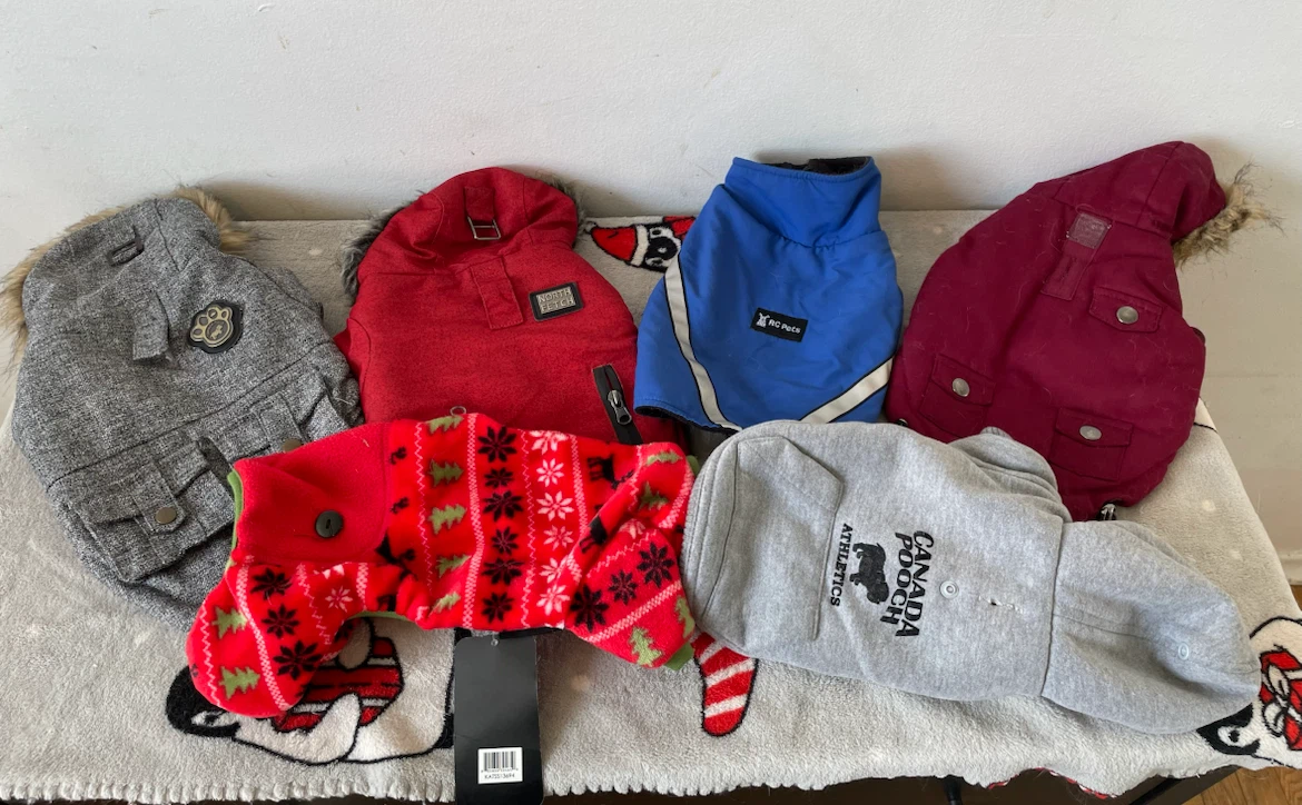10” XS Dog Winter Clothes Lot