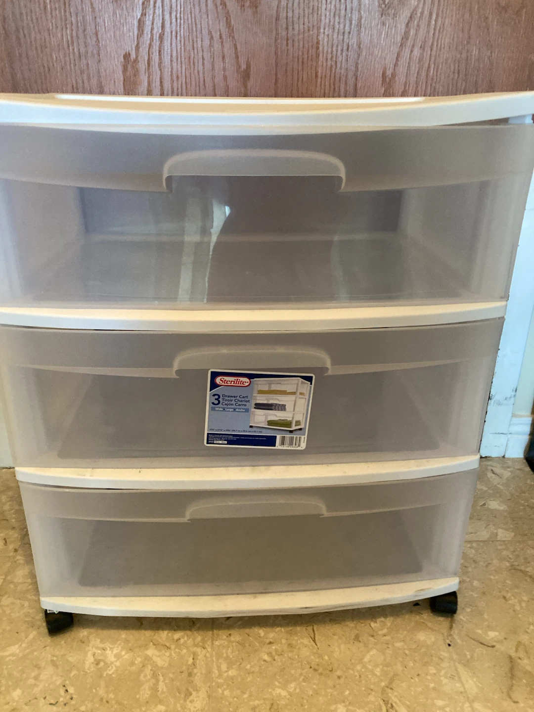 Sterilite 3 Drawer Cart - White on wheels