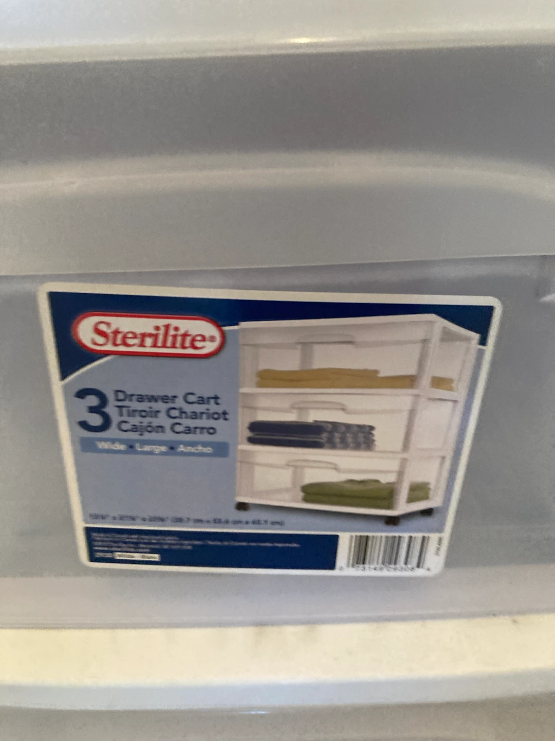 Sterilite 3 Drawer Cart - White on wheels - photo 2